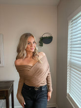 Load image into Gallery viewer, Kourtney Mocha Wrap Sweater
