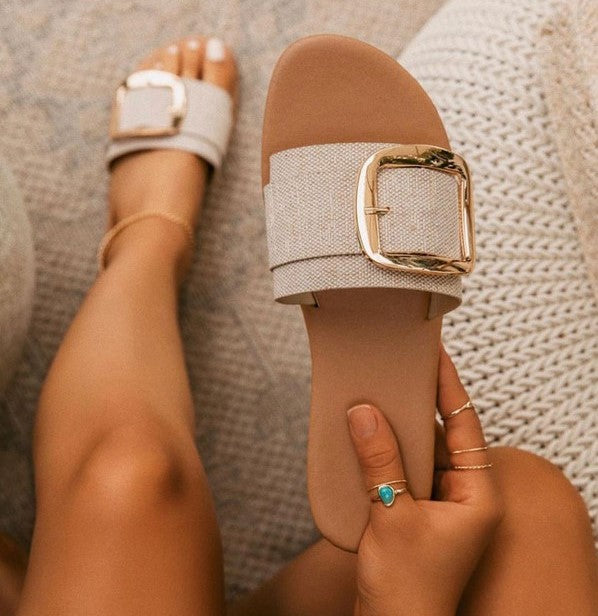 Nude Buckle Sandal